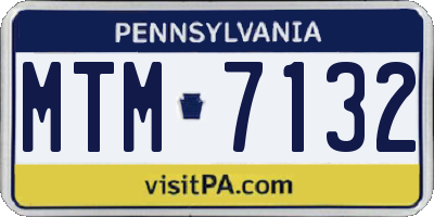 PA license plate MTM7132