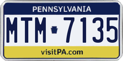 PA license plate MTM7135