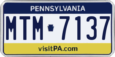 PA license plate MTM7137