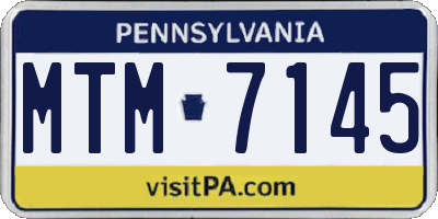 PA license plate MTM7145