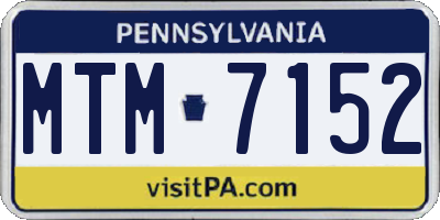 PA license plate MTM7152