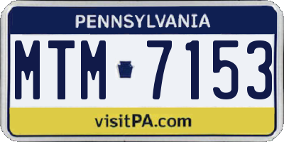 PA license plate MTM7153