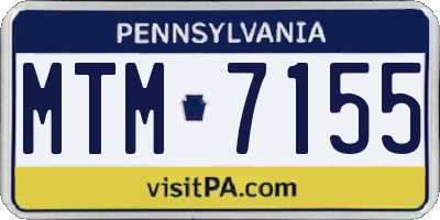 PA license plate MTM7155