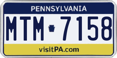 PA license plate MTM7158