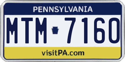 PA license plate MTM7160