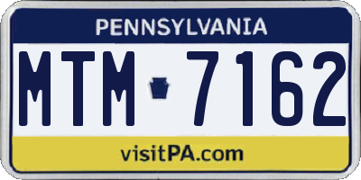 PA license plate MTM7162