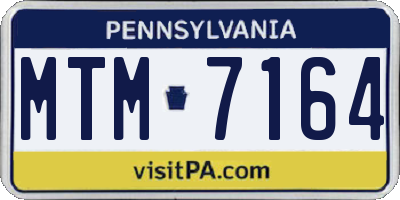PA license plate MTM7164