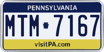 PA license plate MTM7167