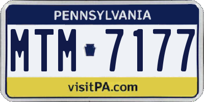 PA license plate MTM7177