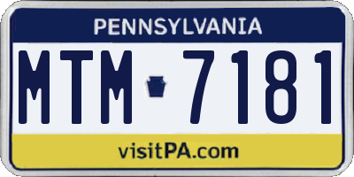 PA license plate MTM7181