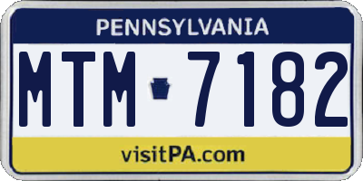 PA license plate MTM7182