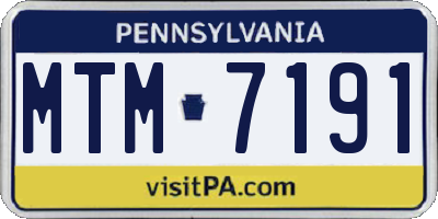 PA license plate MTM7191