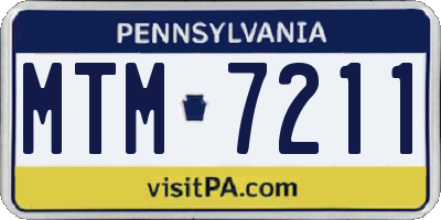 PA license plate MTM7211
