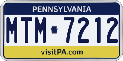 PA license plate MTM7212