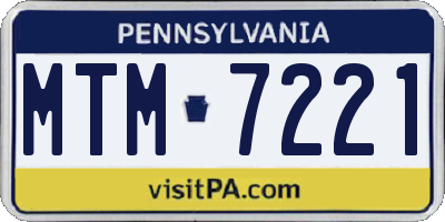 PA license plate MTM7221
