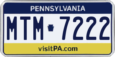 PA license plate MTM7222