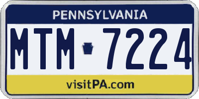 PA license plate MTM7224