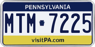 PA license plate MTM7225
