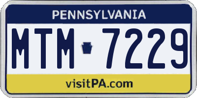 PA license plate MTM7229