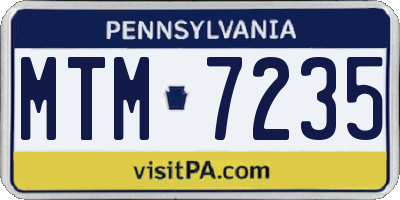 PA license plate MTM7235