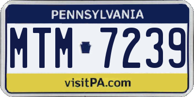 PA license plate MTM7239