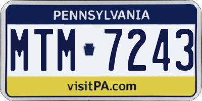 PA license plate MTM7243