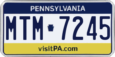 PA license plate MTM7245