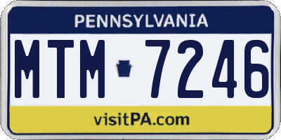 PA license plate MTM7246