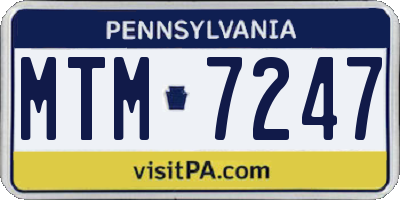 PA license plate MTM7247