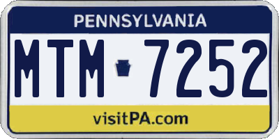 PA license plate MTM7252