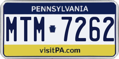 PA license plate MTM7262