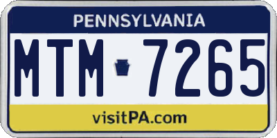 PA license plate MTM7265
