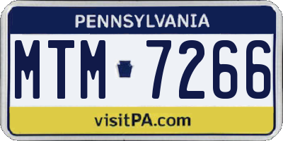 PA license plate MTM7266