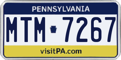 PA license plate MTM7267