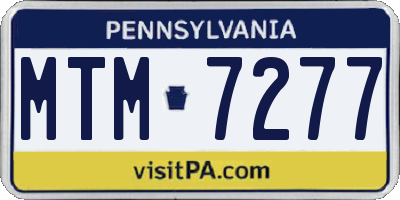 PA license plate MTM7277