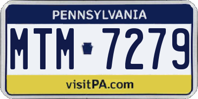 PA license plate MTM7279