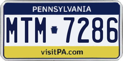 PA license plate MTM7286