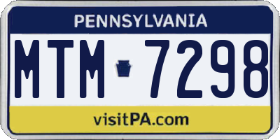 PA license plate MTM7298