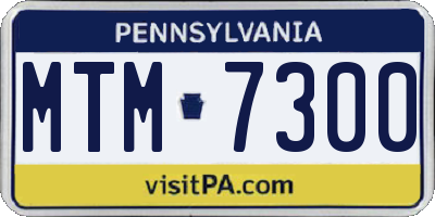 PA license plate MTM7300