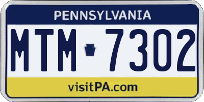 PA license plate MTM7302