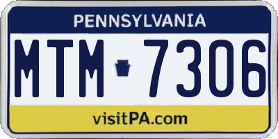 PA license plate MTM7306