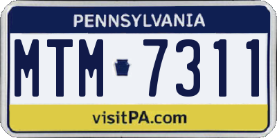PA license plate MTM7311