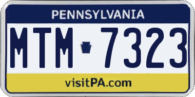 PA license plate MTM7323