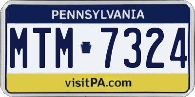 PA license plate MTM7324