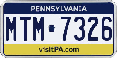 PA license plate MTM7326