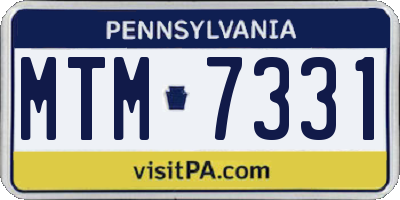 PA license plate MTM7331