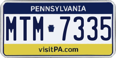 PA license plate MTM7335