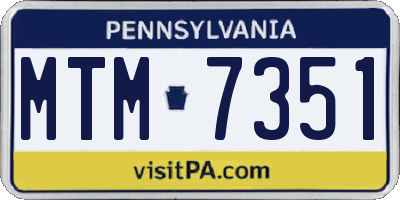 PA license plate MTM7351