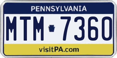 PA license plate MTM7360