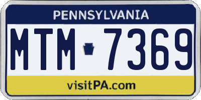 PA license plate MTM7369